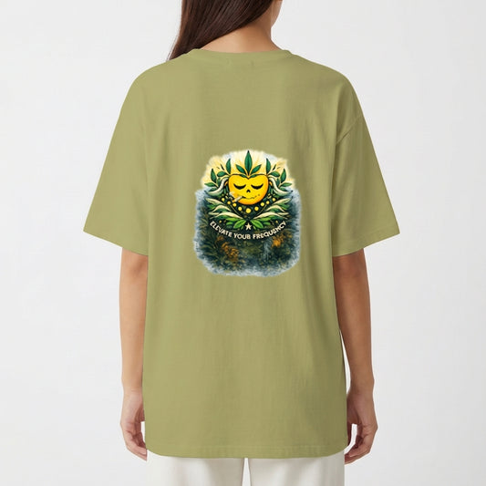 "Camiseta Oversized HIGHMOOD — Energia Que Se Veste | Preto & Verde Musgo" Camiseta Oversized Básica