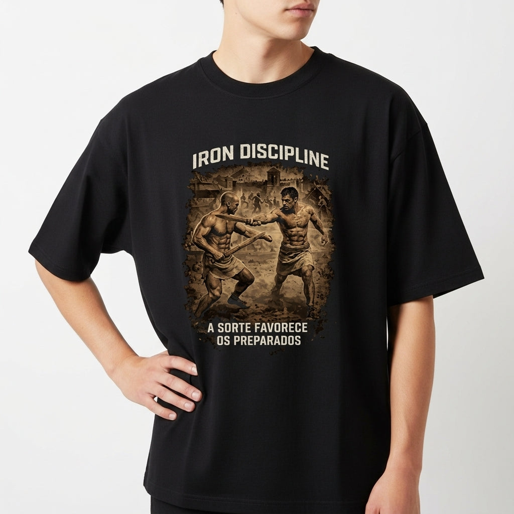 ""A SORTE FAVORECE OS PREPARADOS" Camiseta Oversized Básica" Camiseta Oversized Básica