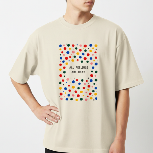 "Camiseta oversized - All feelings are okay" Camiseta Oversized Básica