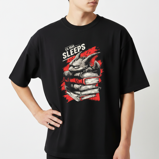 "Camiseta oversized - Lil Drag sleeps" Camiseta Oversized Básica