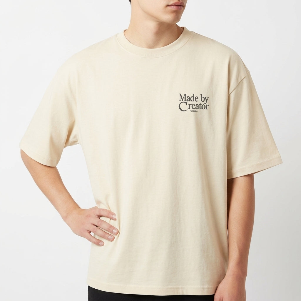 "Oversized Off-White - Made by Creator" Camiseta Oversized Básica