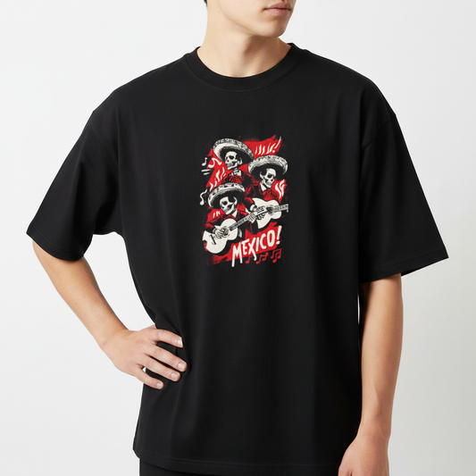 "Camiseta oversized - Caveira mexicana" Camiseta Oversized Básica