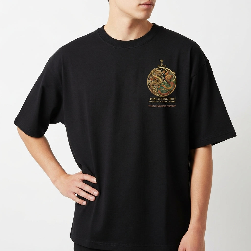 "Long & Feng – Unidos pelo Destino" Camiseta Oversized Básica