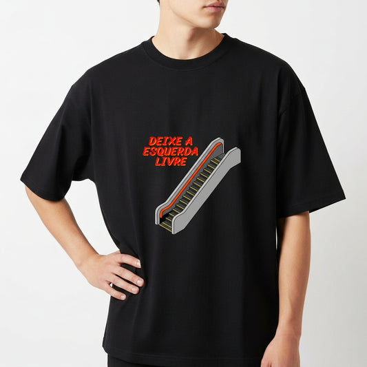 "Camiseta Oversized Deixe a esquerda livre" Camiseta Oversized Básica