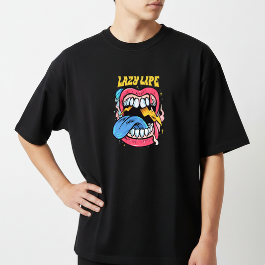 "Camiseta oversized - Lazy lipe" Camiseta Oversized Básica