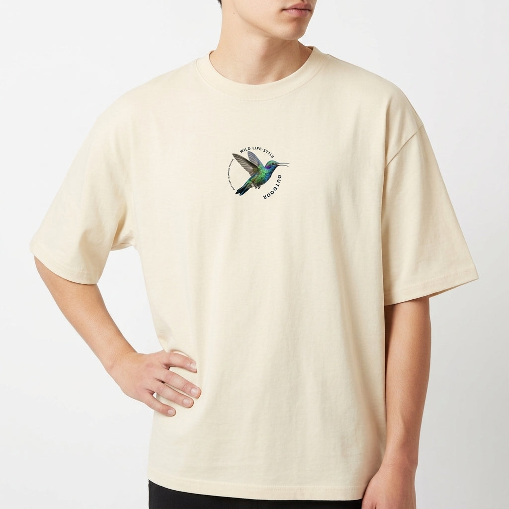 "Brazilian Birds Collection - Beija Flor de Orelha Violeta" Camiseta Oversized Básica