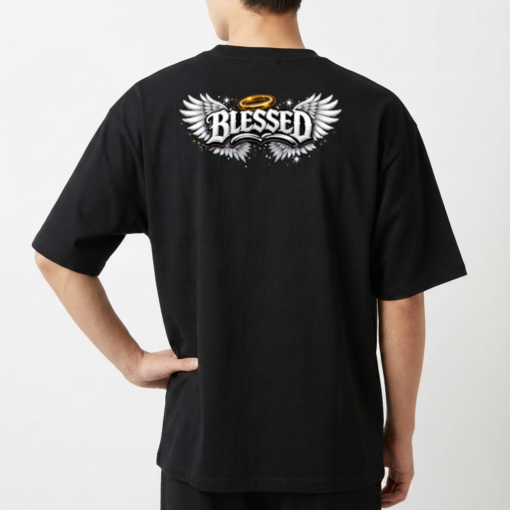 "Camiseta Oversized Blessed" Camiseta Oversized Básica