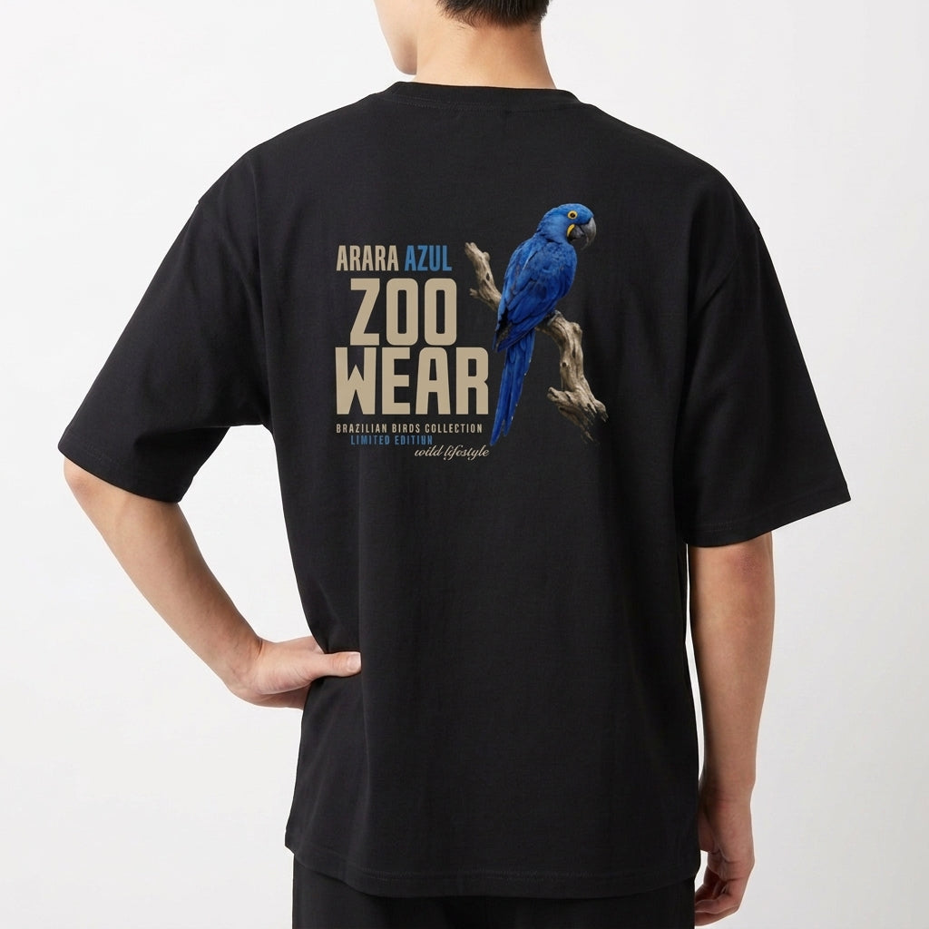 "Brazilian Birds Collection - Arara Azul" Camiseta Oversized Básica