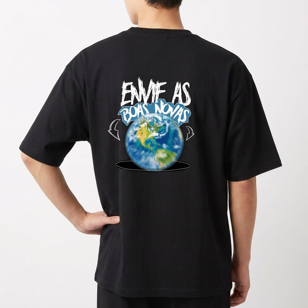 "Oversized Boas Novas" Camiseta Oversized Básica