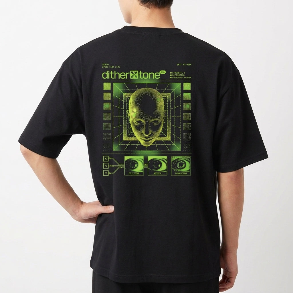 "DITHERTONEPRO versized" Camiseta Oversized Básica