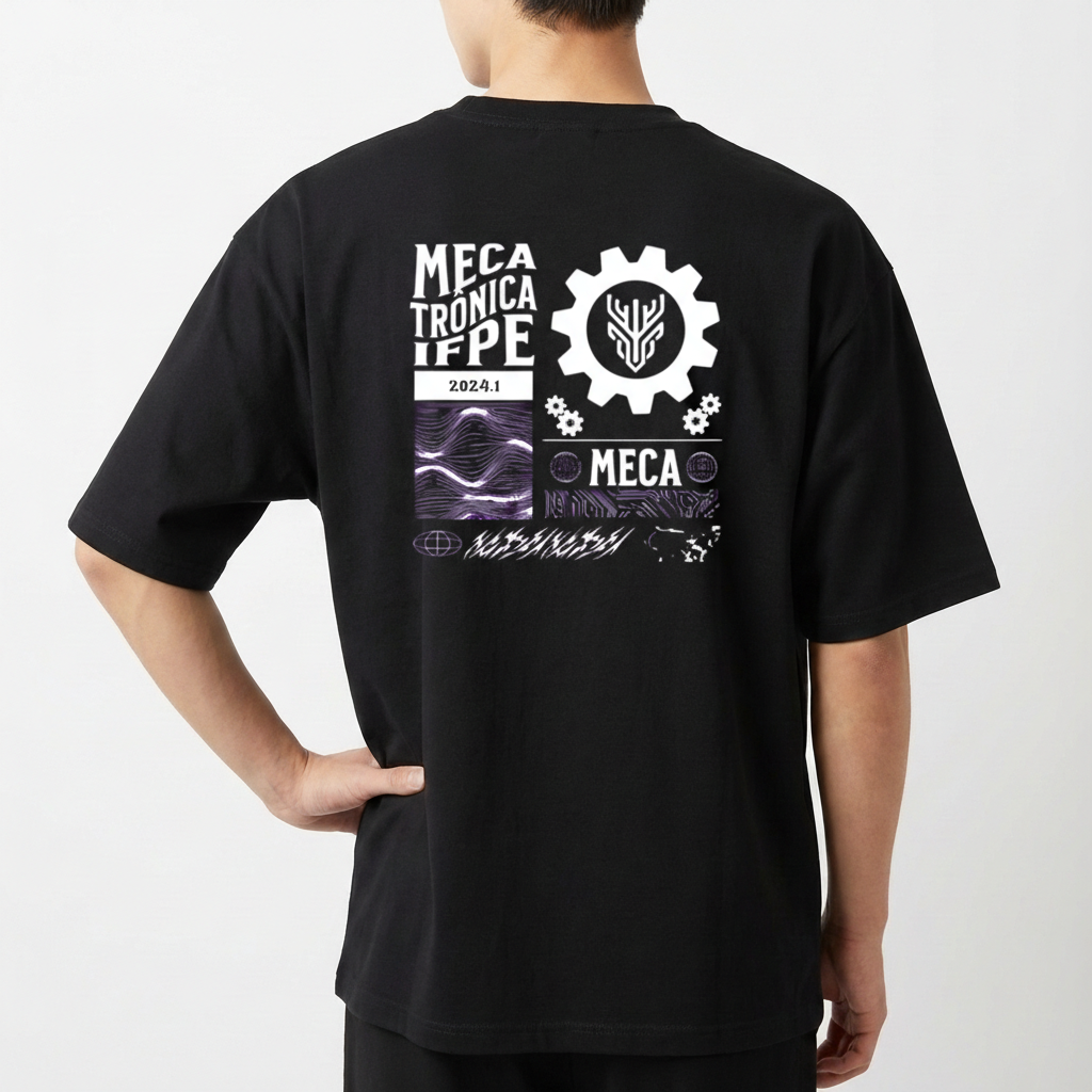 "meca preto e roxo" Camiseta Oversized Básica