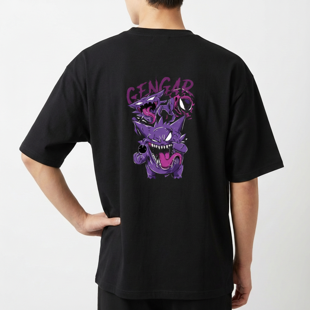 "Camiseta Gengar Evolution Oversized" Camiseta Oversized Básica