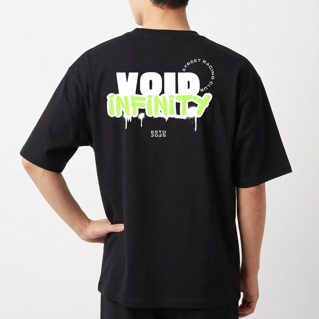 "Void Infinity - Street Dominance Typography - Camiseta Oversized" Camiseta Oversized Básica