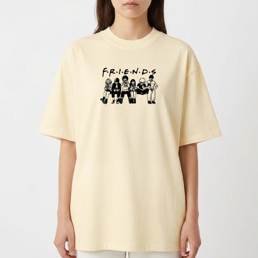 "My Hero Academia Friends" Oversized Premium 96% algodão 4% Elastano