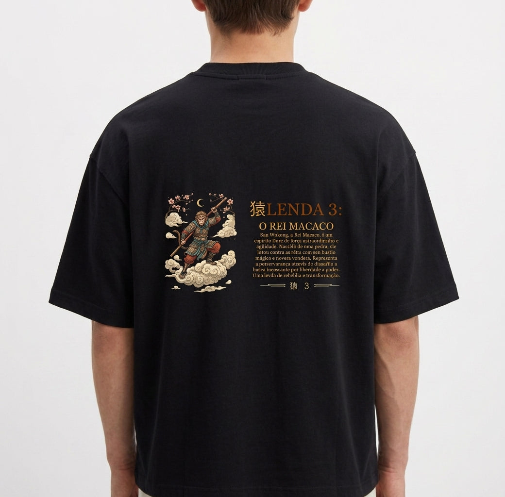 "Oversized Premium: Lenda 3 Wukong - O Legado da Rebeldia" Camiseta Oversized Premium