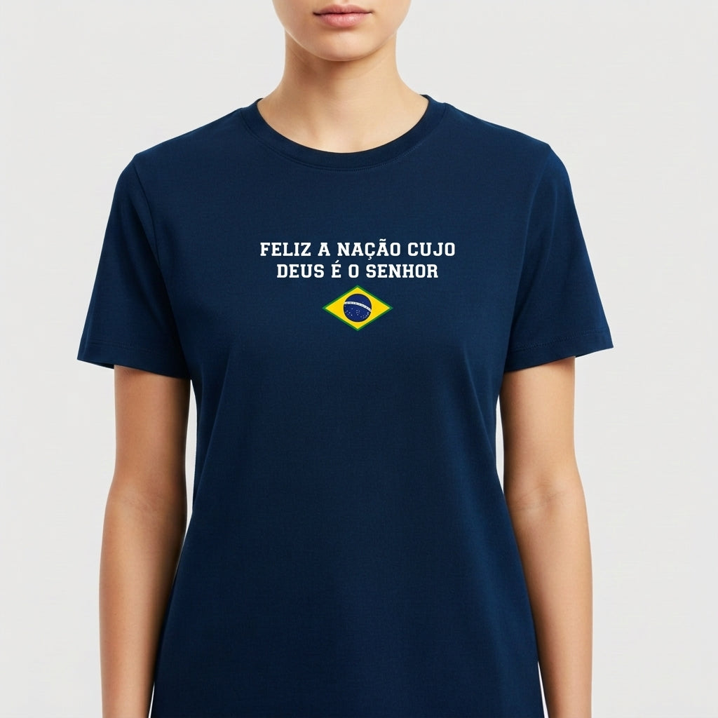 "College Azul Marinho" Camiseta Premium Unissex
