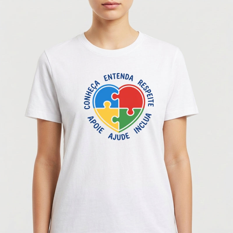 "Camiseta Autismo — Conheça, Entenda, Respeite, Apoie | Acalmarsi" Camiseta Premium Unissex