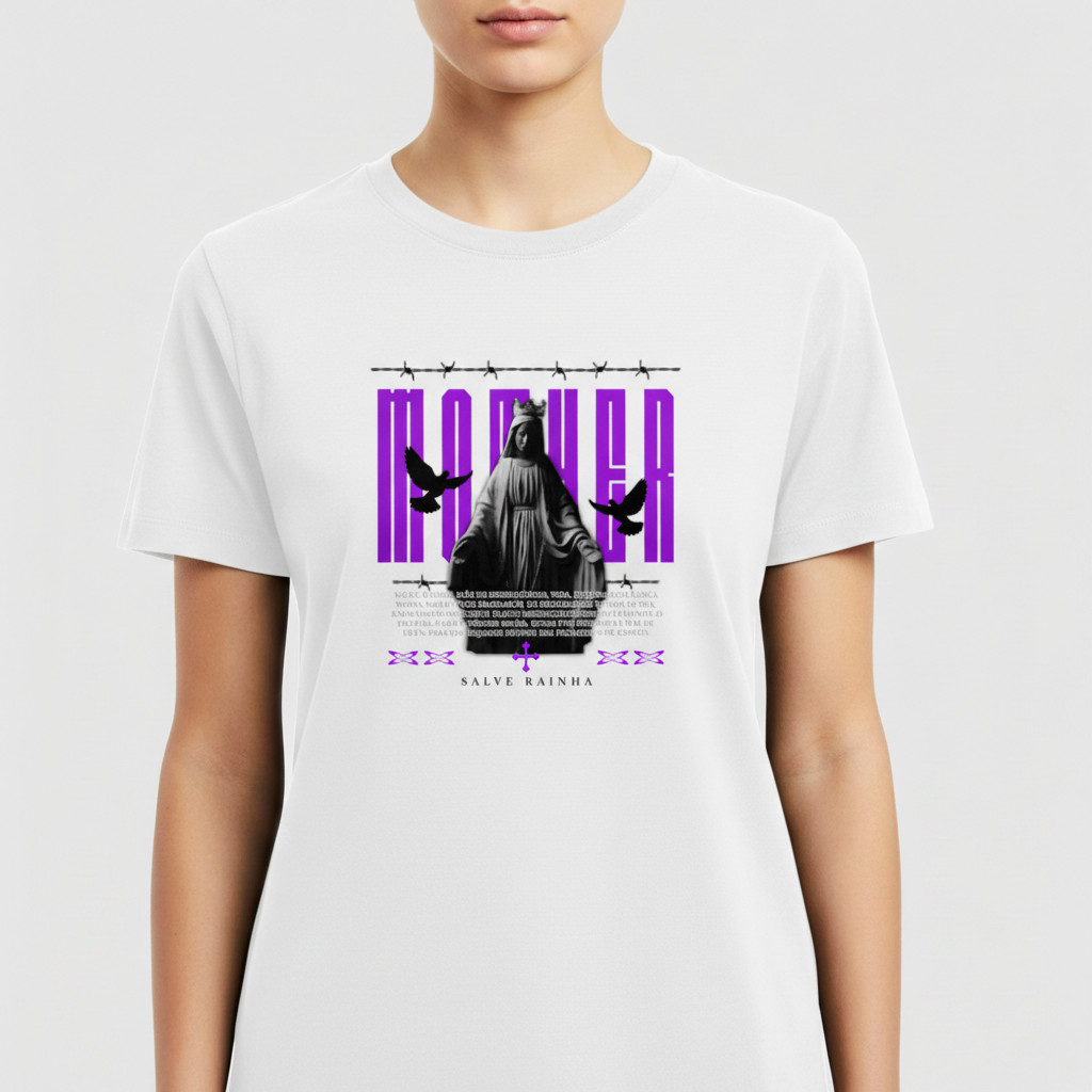 "Camiseta Cristã Salve Rainha – Mother | Fé Católica e Devoção Mariana" Camiseta Premium Unissex