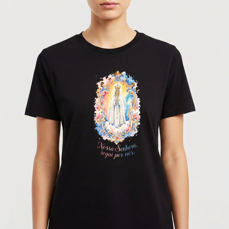 "Nossa Senhora, Rogai por nós" Camiseta Premium Unissex