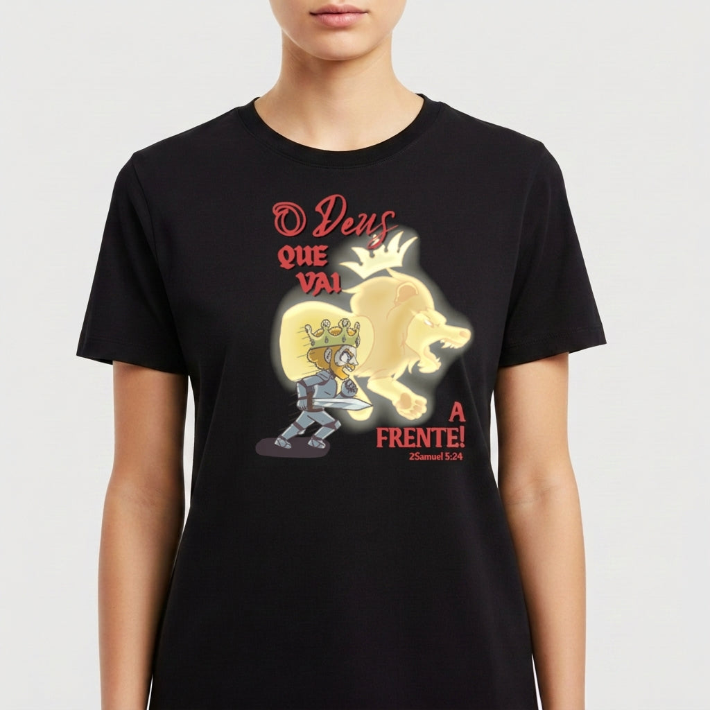 "CAMISETA O DEUS QUE VAI A FRENTE" Camiseta Premium Unissex