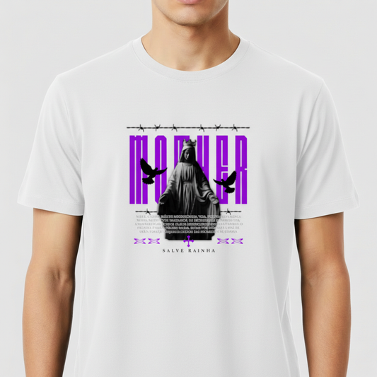 "Camiseta Cristã Salve Rainha – Mother | Fé Católica e Devoção Mariana" Camiseta Premium Unissex
